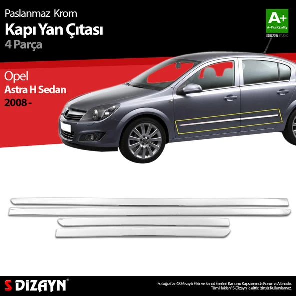 S-Dizayn Opel Astra H SD Krom Kapı Yan Çıtası 2008-2013 ürün görseli
