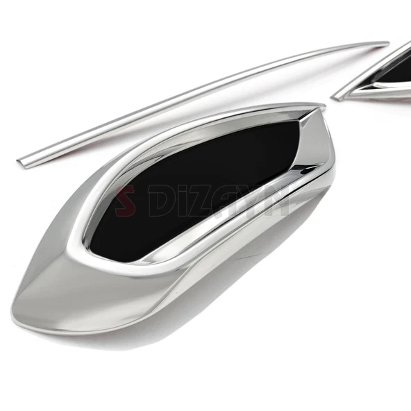 S-Dizayn VW Tiguan Krom Egzoz Görünümü Difüzör 3 Parça 2020-2024 A+Kalite - Resim 4