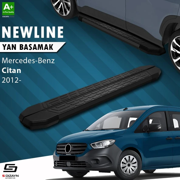 S-Dizayn Mercedes Citan NewLine Siyah Yan Basamak 193 Cm 2012-2021 A+ Kalite ürün görseli