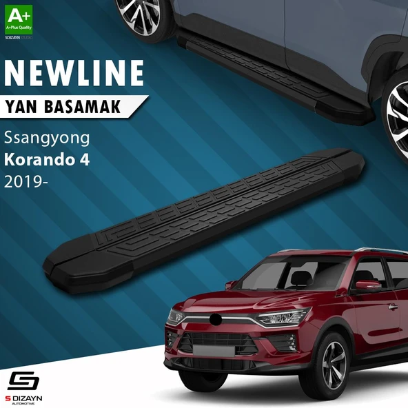 S-Dizayn Ssangyong Korando NewLine Siyah Yan Basamak 183 Cm 2019 Üzeri A+ Kalite ürün görseli