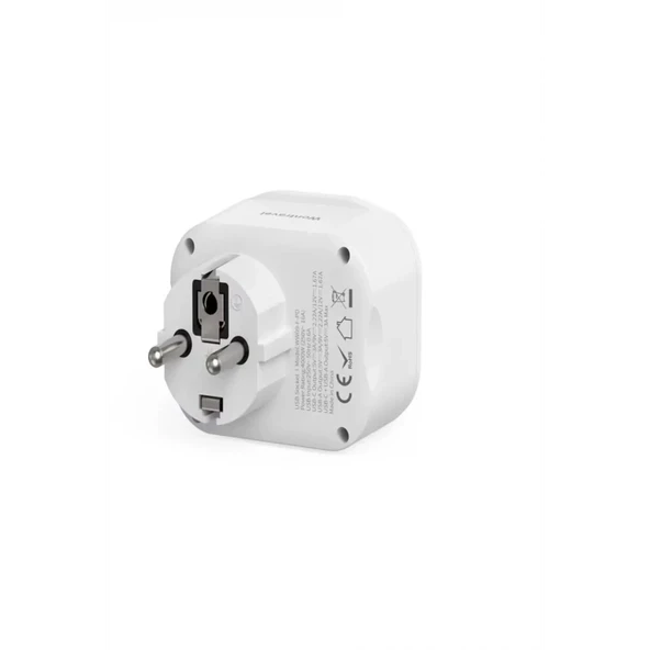 ACL AC-115 2500W 3.4A 4-in-1, 2xUSB-A 1xUSB-C Portlu Şarj Adaptörü Priz Seyahat Şarj - Resim 4