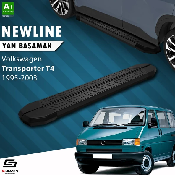 S-Dizayn VW Transporter T4 Kısa Şase NewLine Siyah Yan Basamak 213 Cm 1995-2003 A+ Kalite ürün görseli