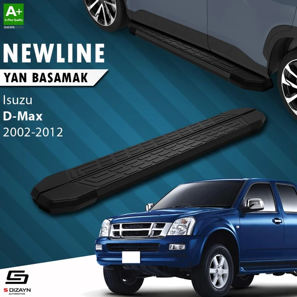 S-Dizayn Isuzu D-Max NewLine Siyah Yan Basamak 203 Cm 2002-2012 A+ Kalite ürün görseli