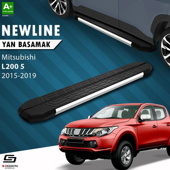 S-Dizayn Mitsubishi L200 5 NewLine Krom Yan Basamak 193 Cm 2015-2019 A+ Kalite ürün görseli