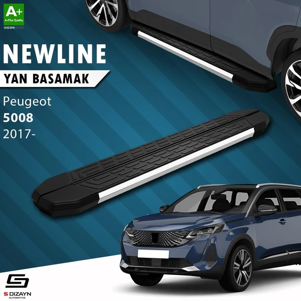S-Dizayn Peugeot 5008 2 NewLine Krom Yan Basamak 203 Cm 2017-2023 A+ Kalite ürün görseli