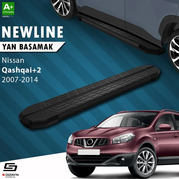 S-Dizayn Nissan Qashqai +2 NewLine Siyah Yan Basamak 183 Cm 2007-2014 A+ Kalite ürün görseli