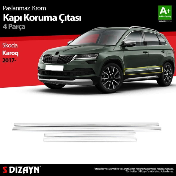 S-Dizayn Skoda Karoq Krom Kapı Koruma Çıtası 4 Prç. 2017 Üzeri ürün görseli