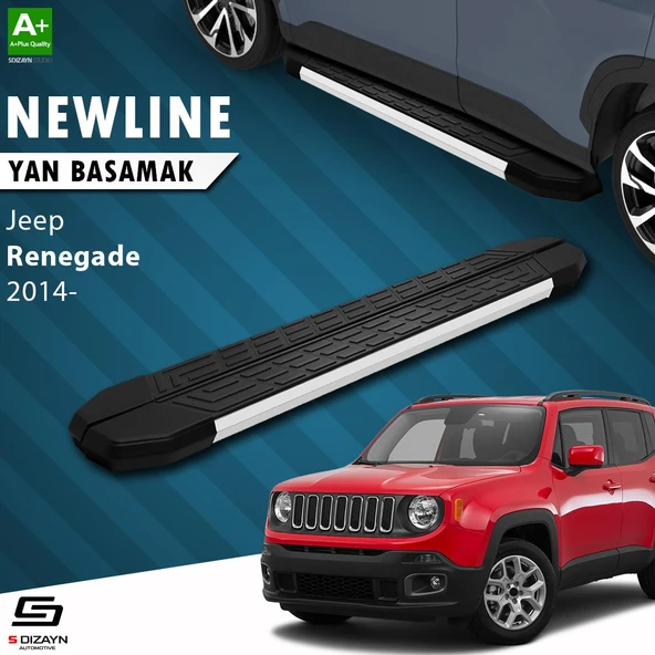 S-Dizayn Jeep Renegade NewLine Aluminyum Yan Basamak 173 Cm 2014 Üzeri A+ Kalite ürün görseli