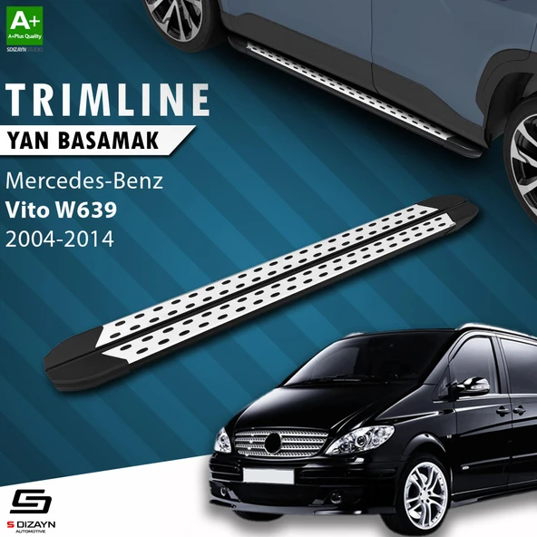 S-Dizayn Mercedes Vito W639 Kısa Şase TrimLine Gri Yan Basamak 238 Cm 2004-2014 A+ Kalite ürün görseli