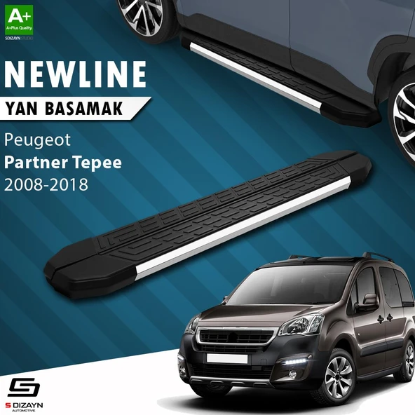 S-Dizayn Peugeot Partner 2 Tepee NewLine Krom Yan Basamak 193 Cm 2008-2018 A+ Kalite ürün görseli