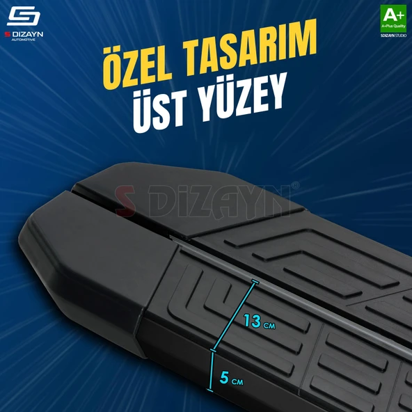 S-Dizayn VW Transporter T4 Uzun Şase NewLine Siyah Yan Basamak 253 Cm 1995-2003 A+ Kalite - Resim 3