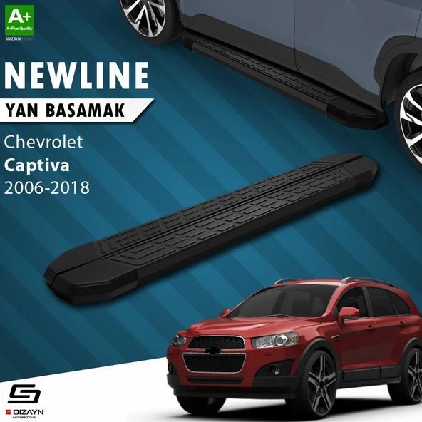 S-Dizayn Chevrolet Captiva NewLine Siyah Yan Basamak 183 Cm 2006-2018 A+ Kalite ürün görseli