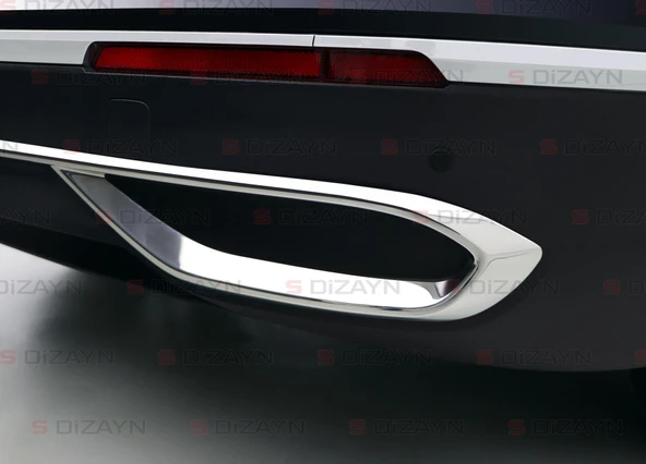 S-Dizayn VW Tiguan Krom Egzoz Görünümü Difüzör 3 Parça 2020-2024 A+Kalite - Resim 5