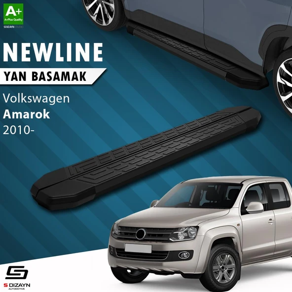 S-Dizayn VW Amarok NewLine Siyah Yan Basamak 203 Cm 2010-2023 A+ Kalite ürün görseli