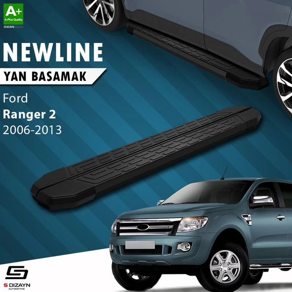 S-Dizayn Ford Ranger 2 NewLine Siyah Yan Basamak 193 Cm 2006-2013 A+ Kalite ürün görseli