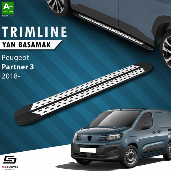 S-Dizayn Peugeot Partner 3 Uzun Şase TrimLine Gri Yan Basamak 220 Cm 2018 Üzeri A+ Kalite ürün görseli