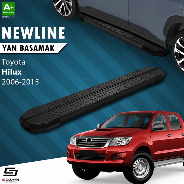 S-Dizayn Toyota Hilux 7 NewLine Siyah Yan Basamak 203 Cm 2006-2015 A+ Kalite ürün görseli