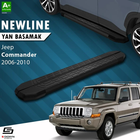 S-Dizayn Jeep Commander NewLine Siyah Yan Basamak 173 Cm 2006-2010 A+ Kalite ürün görseli