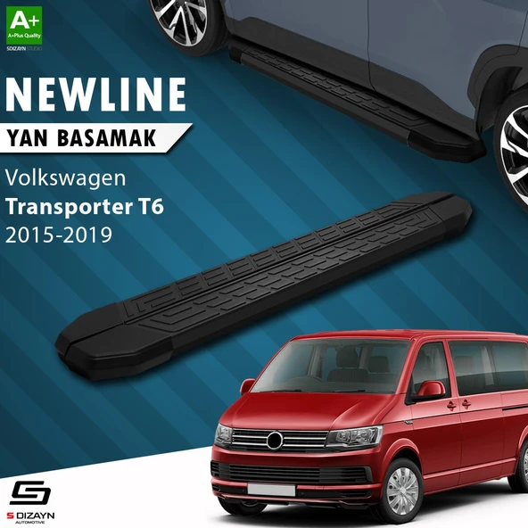 S-Dizayn VW Transporter T6 Uzun Şase NewLine Siyah Yan Basamak 253 Cm 2015-2019 A+ Kalite ürün görseli