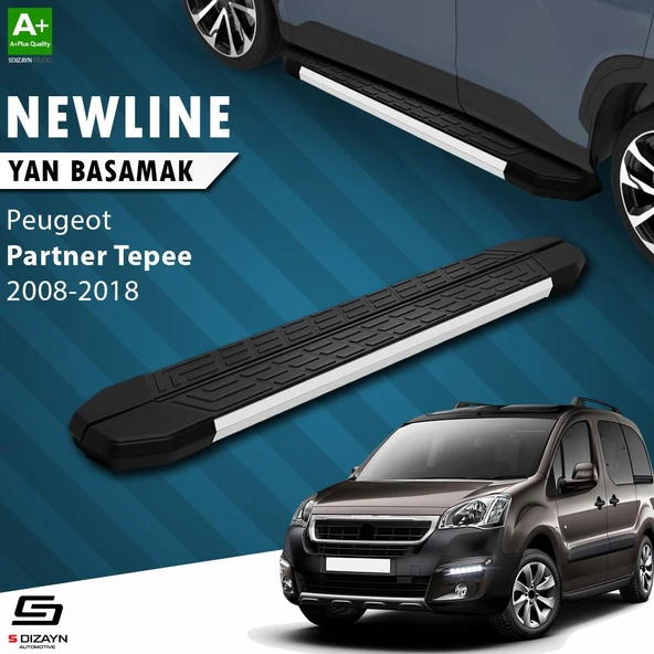 S-Dizayn Peugeot Partner 2 Tepee NewLine Aluminyum Yan Basamak 193 Cm 2008-2018 A+ Kalite ürün görseli