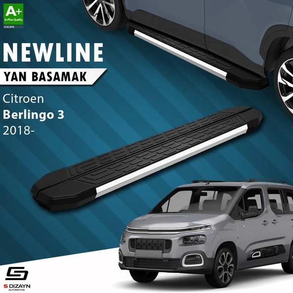 S-Dizayn Citroen Berlingo 3 NewLine Krom Yan Basamak 203 Cm 2018 Üzeri A+ Kalite ürün görseli