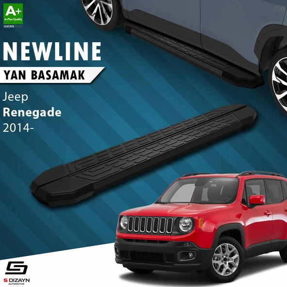 S-Dizayn Jeep Renegade NewLine Siyah Yan Basamak 173 Cm 2014 Üzeri A+ Kalite ürün görseli