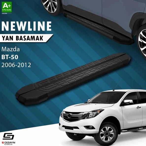 S-Dizayn Mazda BT-50 Pick-Up NewLine Siyah Yan Basamak 193 Cm 2006-2012 A+ Kalite ürün görseli