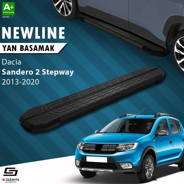 S-Dizayn Dacia Sandero 2 Stepway NewLine Siyah Yan Basamak 173 Cm 2013-2020 A+ Kalite ürün görseli