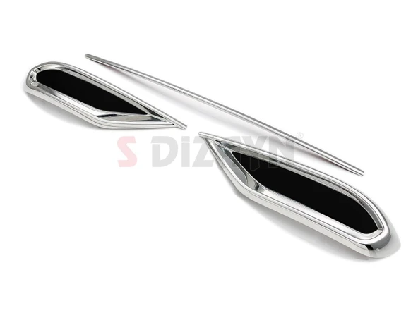 S-Dizayn VW Tiguan Krom Egzoz Görünümü Difüzör 3 Parça 2020-2024 A+Kalite - Resim 3