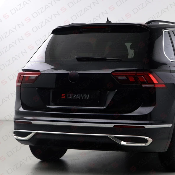 S-Dizayn VW Tiguan Krom Egzoz Görünümü Difüzör 3 Parça 2020-2024 A+Kalite - Resim 7