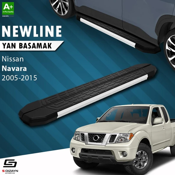 S-Dizayn Nissan Navara 2 NewLine Aluminyum Yan Basamak 203 Cm 2005-2015 A+ Kalite ürün görseli