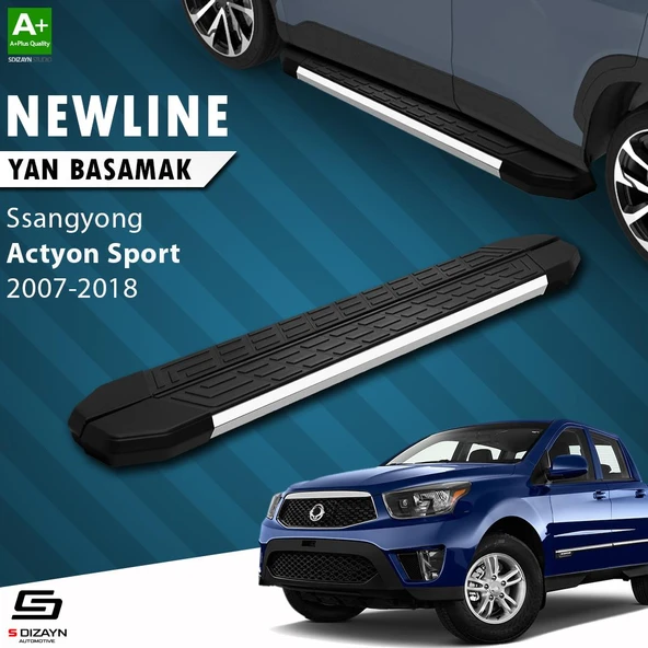 S-Dizayn Ssangyong Actyon Sports NewLine Krom Yan Basamak 203 Cm 2007-2018 A+ Kalite ürün görseli