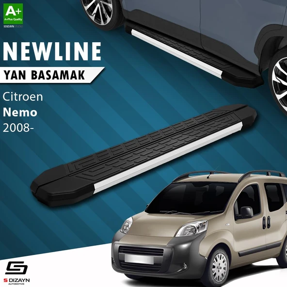 S-Dizayn Citroen Nemo NewLine Aluminyum Yan Basamak 173 Cm 2008-2017 A+ Kalite ürün görseli