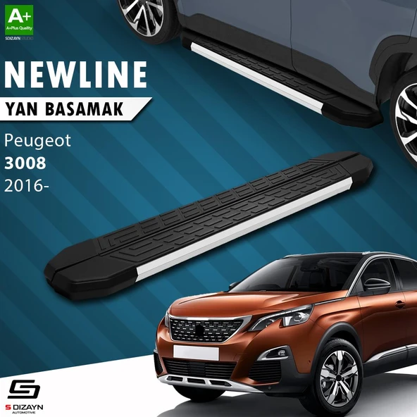 S-Dizayn Peugeot 3008 2 NewLine Aluminyum Yan Basamak 183 Cm 2016-2023 A+ Kalite ürün görseli