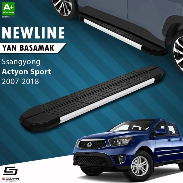 S-Dizayn Ssangyong Actyon Sports NewLine Aluminyum Yan Basamak 203 Cm 2007-2018 A+ Kalite ürün görseli