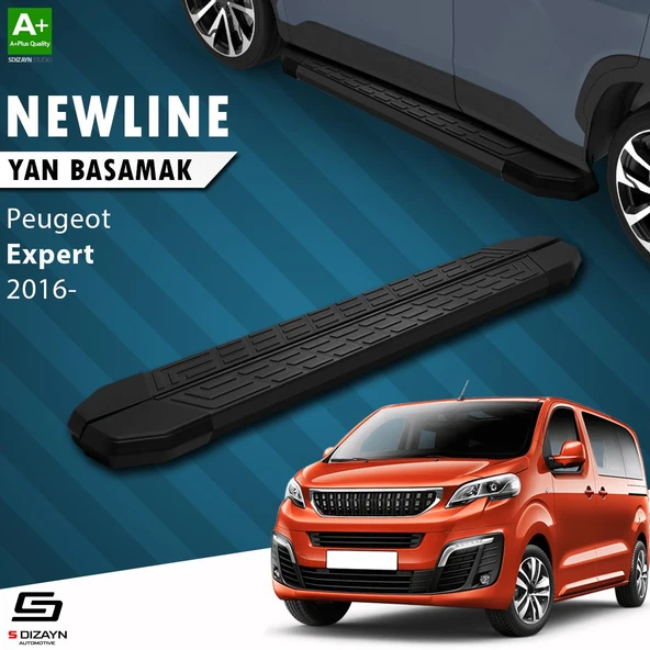 S-Dizayn Peugeot Expert 3 Kısa Şase NewLine Siyah Yan Basamak 213 Cm 2016 Üzeri A+ Kalite ürün görseli