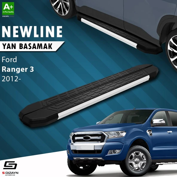 S-Dizayn Ford Ranger 3 NewLine Aluminyum Yan Basamak 203 Cm 2012-2022 A+ Kalite ürün görseli