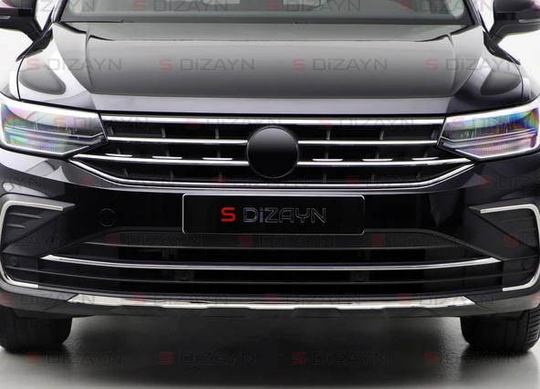 S-Dizayn VW Tiguan Krom Ön Tampon Çıtası 2020-2024 (Mat Krom) - Resim 5