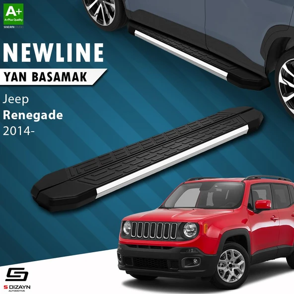 S-Dizayn Jeep Renegade NewLine Krom Yan Basamak 173 Cm 2014 Üzeri A+ Kalite ürün görseli