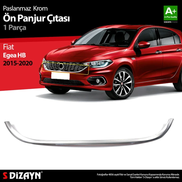 S-Dizayn Fiat Egea HB Krom Ön Panjur Çıtası 2015-2020 ürün görseli