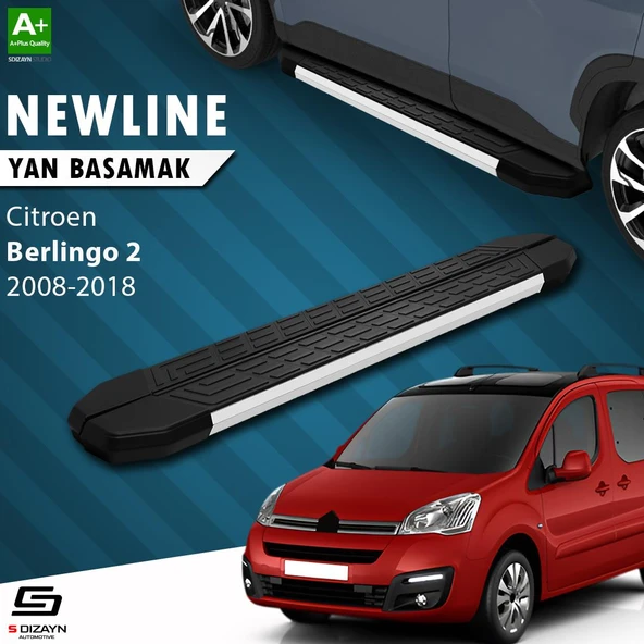 S-Dizayn Citroen Berlingo 2 NewLine Aluminyum Yan Basamak 193 Cm 2008-2018 A+ Kalite ürün görseli