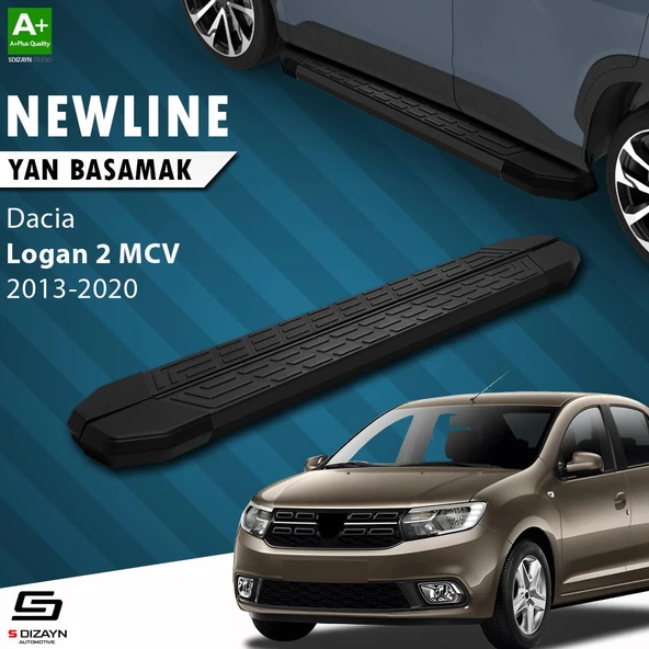 S-Dizayn Dacia Logan 2 MCV NewLine Siyah Yan Basamak 183 Cm 2013-2020 A+ Kalite ürün görseli