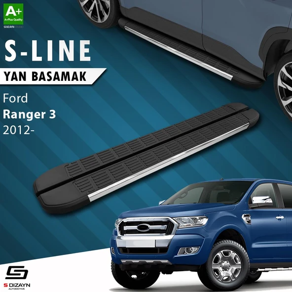 S-Dizayn Ford Ranger 3 S-Line Krom Yan Basamak 203 Cm 2012-2022 A+ Kalite ürün görseli