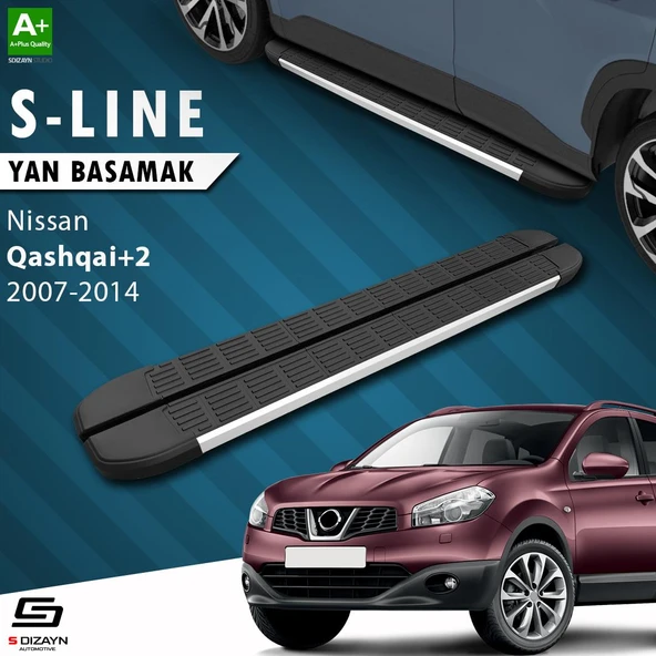 S-Dizayn Nissan Qashqai +2 S-Line Aluminyum Yan Basamak 183 Cm 2007-2014 A+ Kalite ürün görseli