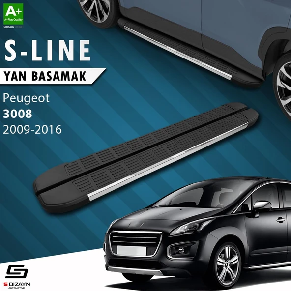 S-Dizayn Peugeot 3008 S-Line Krom Yan Basamak 183 Cm 2009-2016 A+ Kalite ürün görseli
