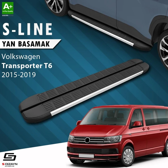 S-Dizayn VW Transporter T6 Kısa Şase S-Line Aluminyum Yan Basamak 213 Cm 2015-2019 A+ Kalite ürün görseli