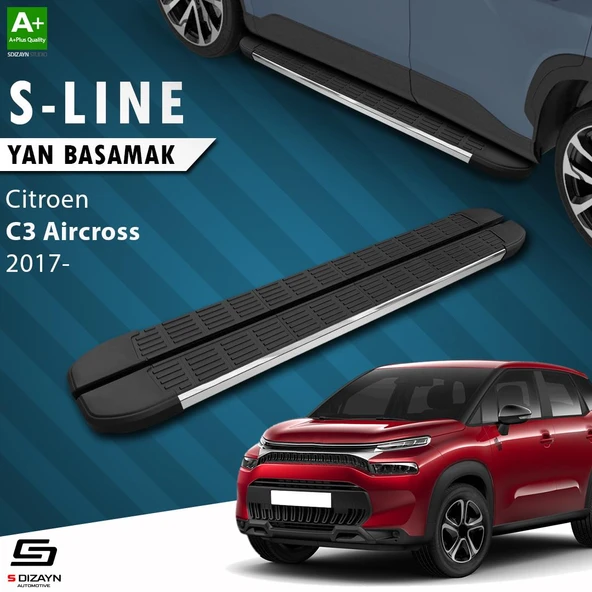 S-Dizayn Citroen C3 Aircross S-Line Krom Yan Basamak 183 Cm 2017-2024 A+ Kalite ürün görseli