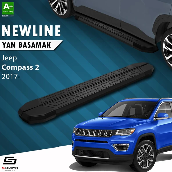 S-Dizayn Jeep Compass 2 NewLine Siyah Yan Basamak 173 Cm 2017 Üzeri A+ Kalite ürün görseli
