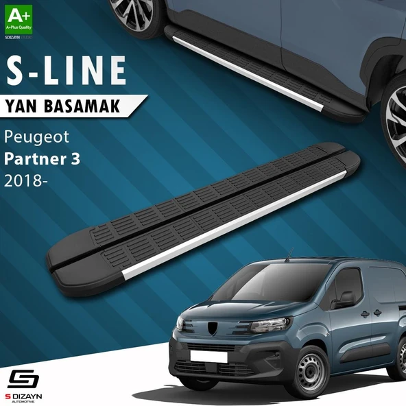 S-Dizayn Peugeot Partner 3 S-Line Aluminyum Yan Basamak 203 Cm 2018 Üzeri A+ Kalite ürün görseli