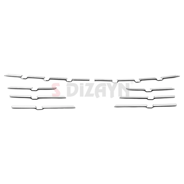 S-Dizayn Renault Megane 4 Krom Ön Tampon Çıtası 8 Prç. 2020 Üzeri - Resim 3